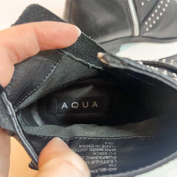 Aqua Blane Studded Leather Western Booties Size 7 - Picture 9 of 9